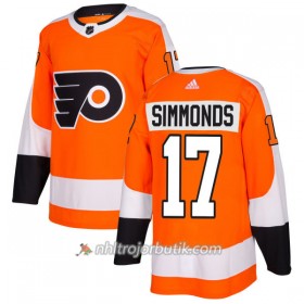 Män Ishockey Philadelphia Flyers Tröja Wayne Simmonds 17 Adidas 2017-2018 Orange Authentic